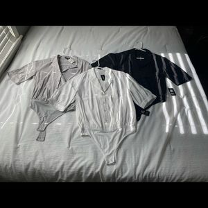 NWT: 3 Express button down body suit tops